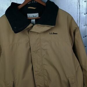 LL Bean Vintage 90s Fleece Lined Bomber Jacket Coat XL Soft Shell Tech Outdoor
